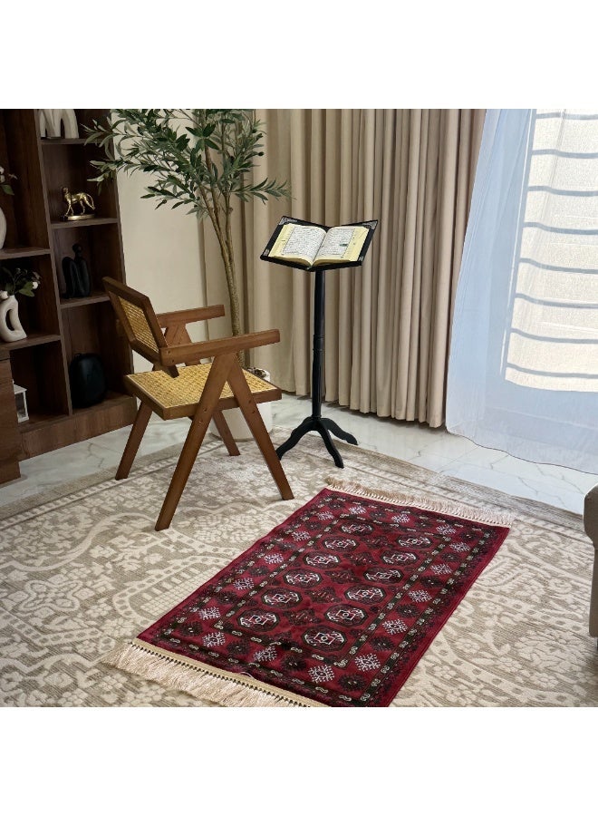 سجادتي مجموعة هدايا رمضان باكج 2 قطع سجاد السدو التراثي بتصميم أفغاني عتيق فاخر من بأصالة تراثية وحرفية فاخرة باللون الأحمر مقاس 70x110سم - Image 5